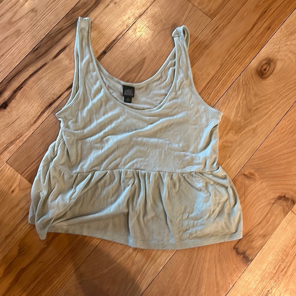 wild fable. ribbed light green tank top. size: xs